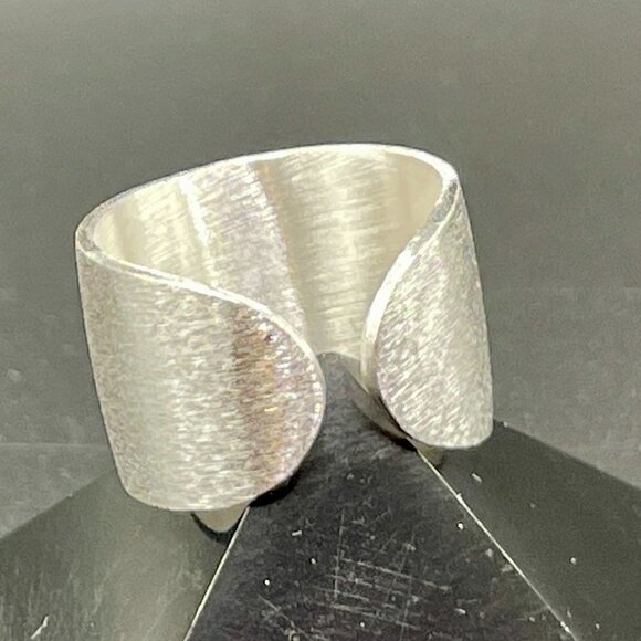 Widest Width Style 12mm Brushed Sterling 925 Silver Wrapped Band Boho Ring #1232 - Picture 6 of 7